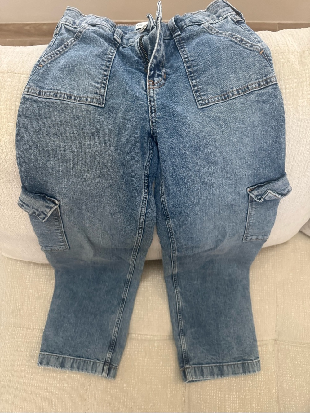 abercrombie kids Light Blue Boyfriend Cargo Jeans